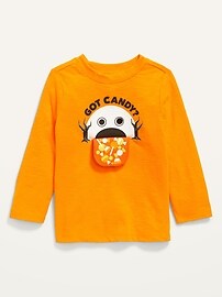 View large product image 3 of 3. Unisex Lift-Flap Halloween Graphic Long-Sleeve T-Shirt for Toddler