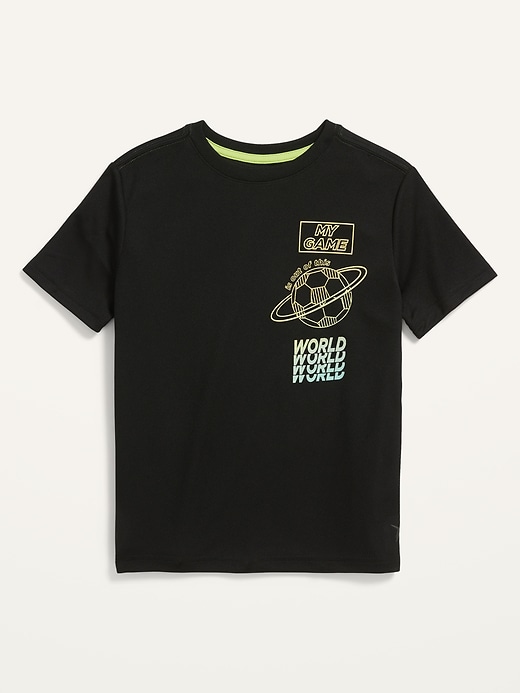 Voir une image plus grande du produit 1 de 1. T-shirt Go-Dry en filet à imprimé pour Garçon