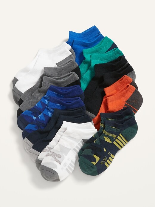 View large product image 1 of 1. Gender-Neutral Go-Dry Ankle Socks 10-Pack for Kids