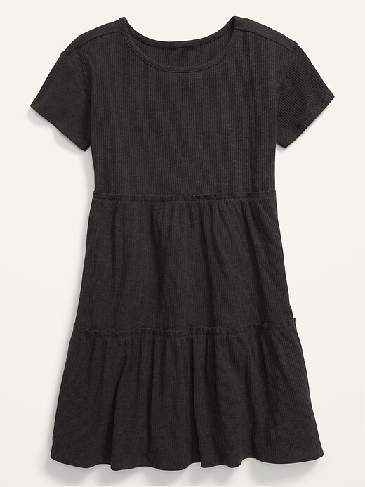 View large product image 1 of 1. Tiered Rib-Knit Short-Sleeve Dress for Girls