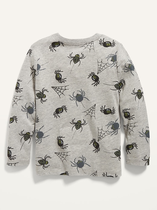 View large product image 2 of 2. Unisex Long-Sleeve Spider-Print T-Shirt for Toddler