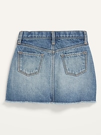 Image number 2 showing, Medium-Wash Frayed-Hem Jean Skirt for Toddler Girls