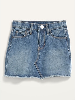 Medium Wash Frayed Hem Jean Skirt for Toddler Girls Old Navy