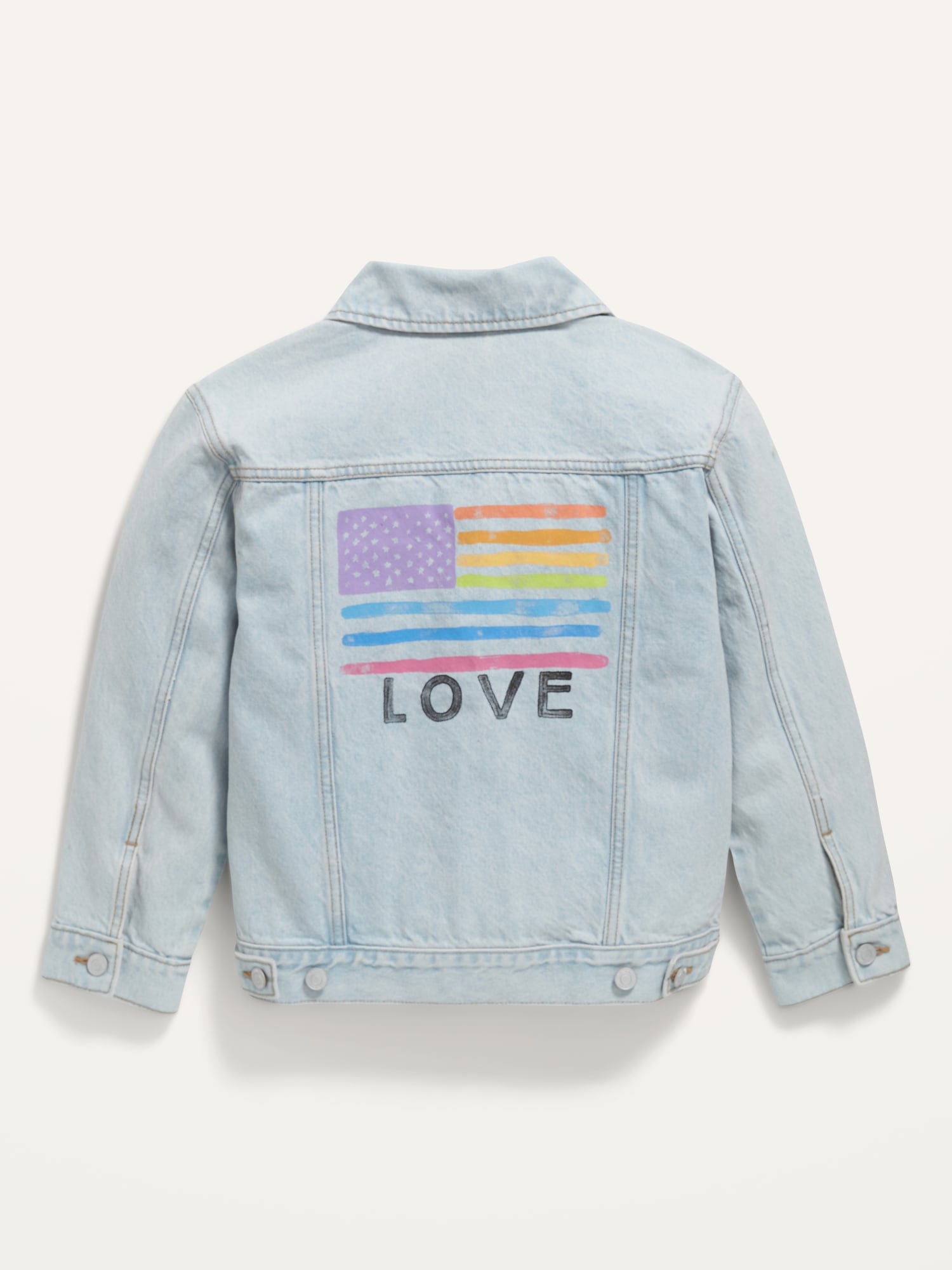 Gender-Neutral Oversized Non-Stretch Jean Trucker Jacket For Kids | Old ...