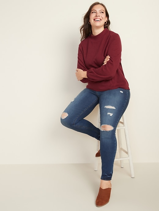 Mid-Rise Distressed Rockstar Super Skinny Jeggings for Women | Old Navy