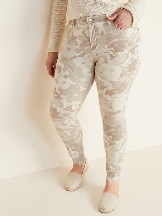 Image number 1 showing, High-Waisted Camo-Print Rockstar Super Skinny Jeans for Women