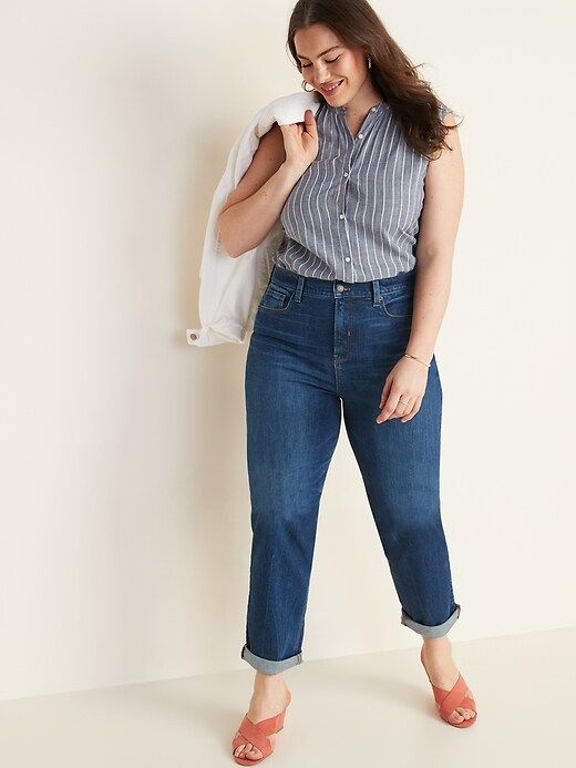 Image number 3 showing, Extra High-Waisted Sky-Hi Straight Jeans for Women