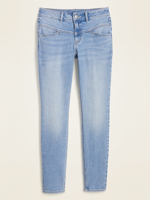 Image number 4 showing, Mid-Rise Seamed-Yoke Rockstar Super Skinny Jeans for Women