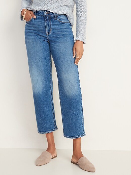 Image number 5 showing, High-Waisted Slim Wide-Leg Jeans for Women