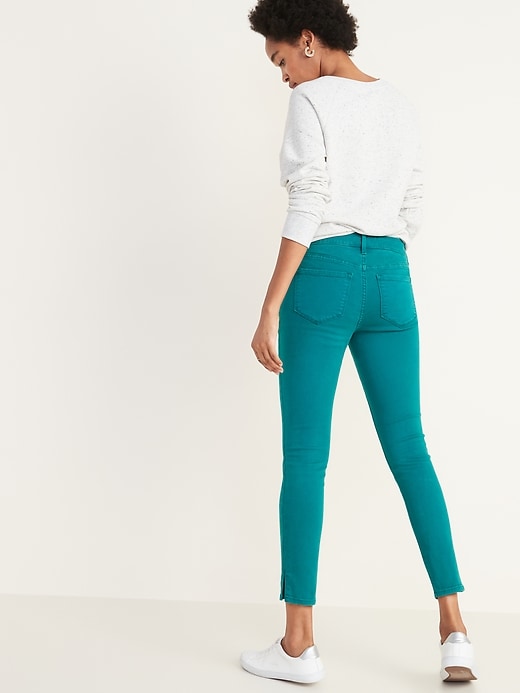 Image number 6 showing, Mid-Rise Pop-Color Side-Slit Rockstar Super Skinny Jeans for Women
