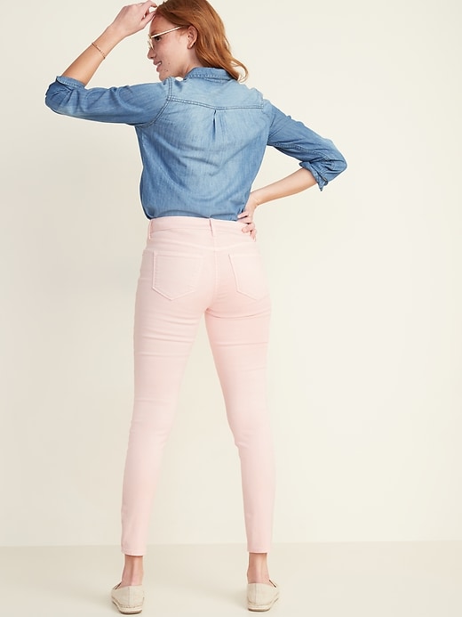 Image number 6 showing, Mid-Rise Distressed Rockstar Pop-Color Super Skinny Jeans for Women