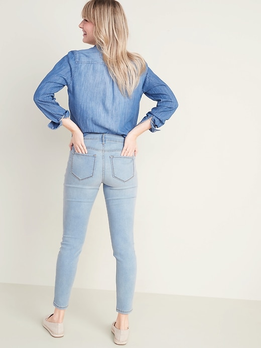 Image number 6 showing, Mid-Rise Light-Wash Super Skinny Ankle Jeans for Women