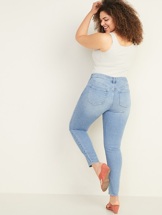 Image number 2 showing, Mid-Rise Seamed-Yoke Rockstar Super Skinny Jeans for Women