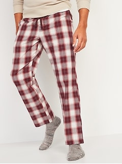Patterned Poplin Pajama Pants for Men