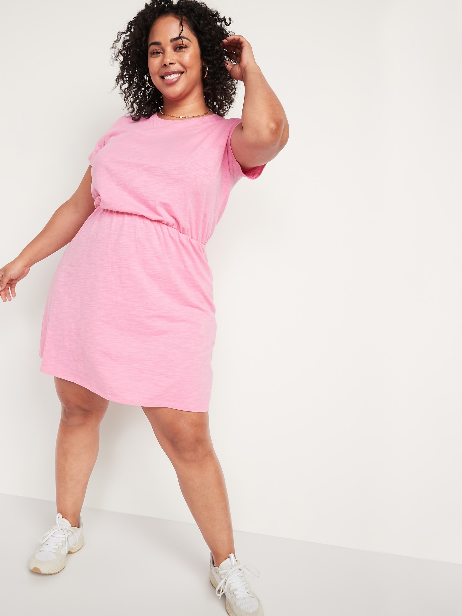 old navy pink shirt dress