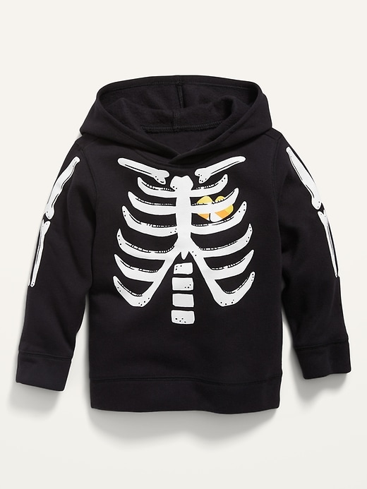 View large product image 1 of 2. Unisex Halloween Skeleton-Graphic Pullover Hoodie for Toddler