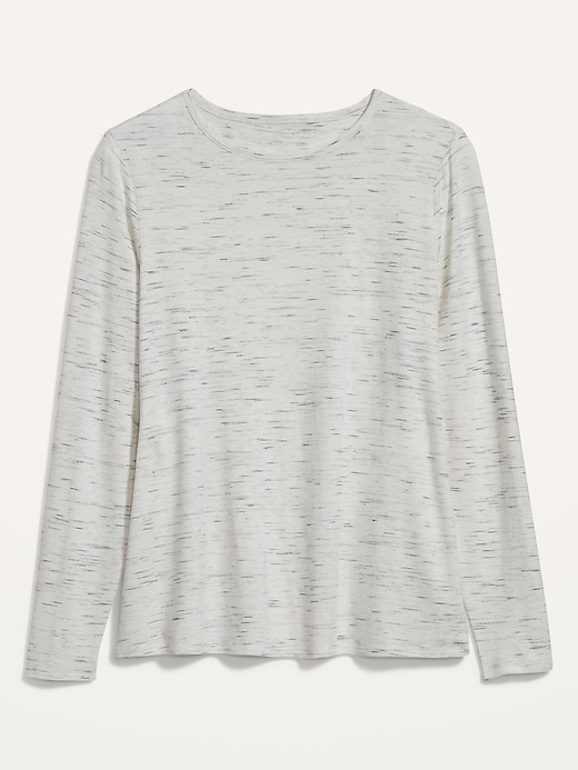 Image number 4 showing, Luxe Long-Sleeve Crew-Neck Slub-Knit T-Shirt  for Women