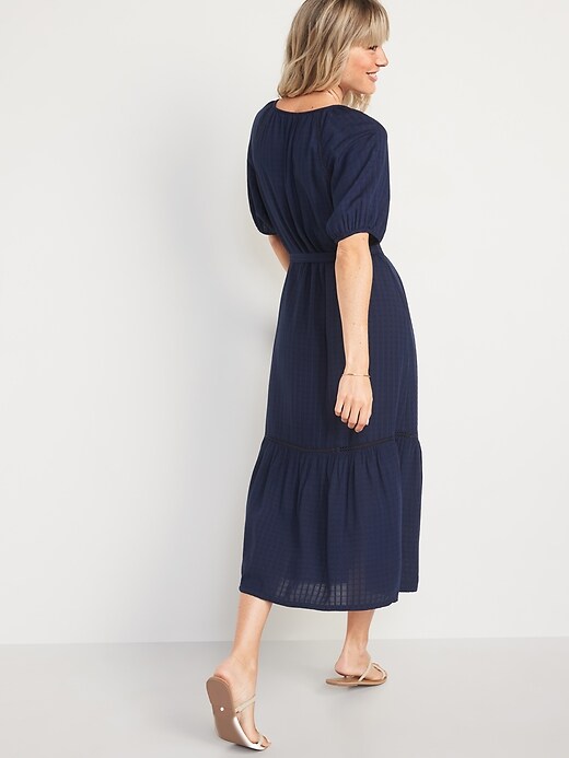 Image number 2 showing, Dobby Tie-Belt Shirt Dress for Women
