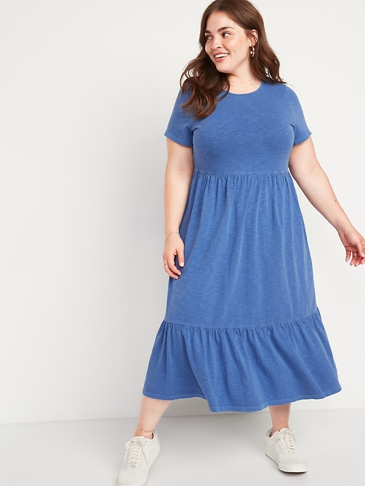 Image number 7 showing, Garment-Dyed Fit & Flare Slub-Knit Midi Dress for Women