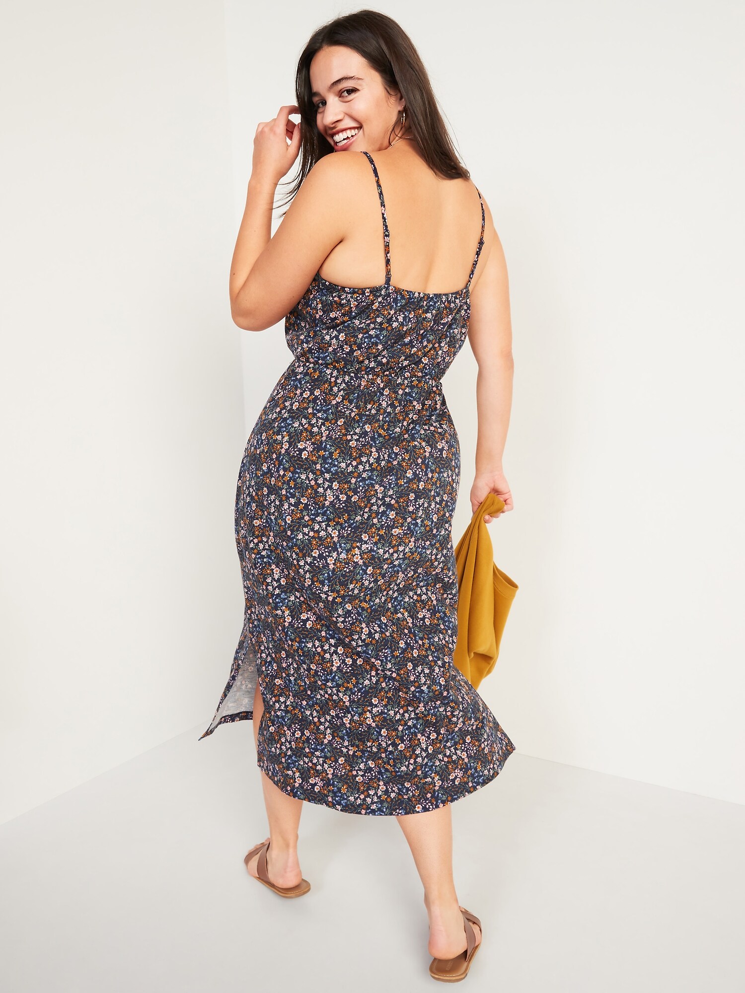Waist-Defined Floral Midi Cami Dress for Women | Old Navy