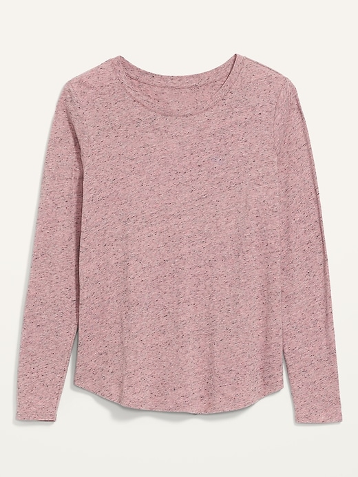 Image number 4 showing, EveryWear Crew-Neck Speckled Long-Sleeve T-Shirt for Women