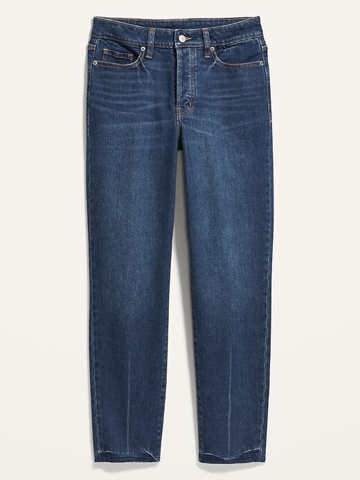 Image number 4 showing, High-Waisted Button-Fly O.G. Straight Cut-Off Jeans for Women