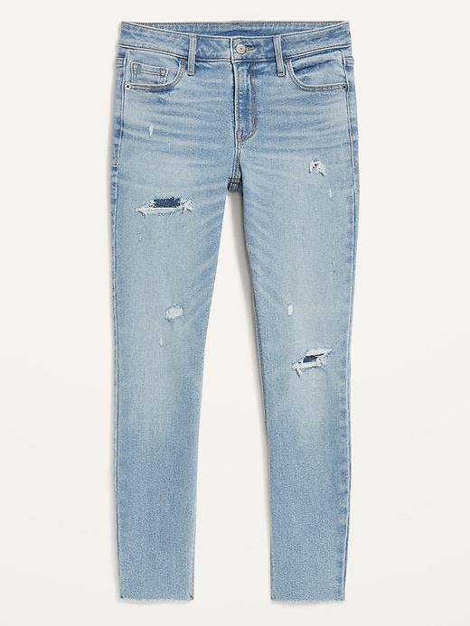 Image number 4 showing, Mid-Rise Rockstar Super-Skinny Ripped Ankle Jeans for Women