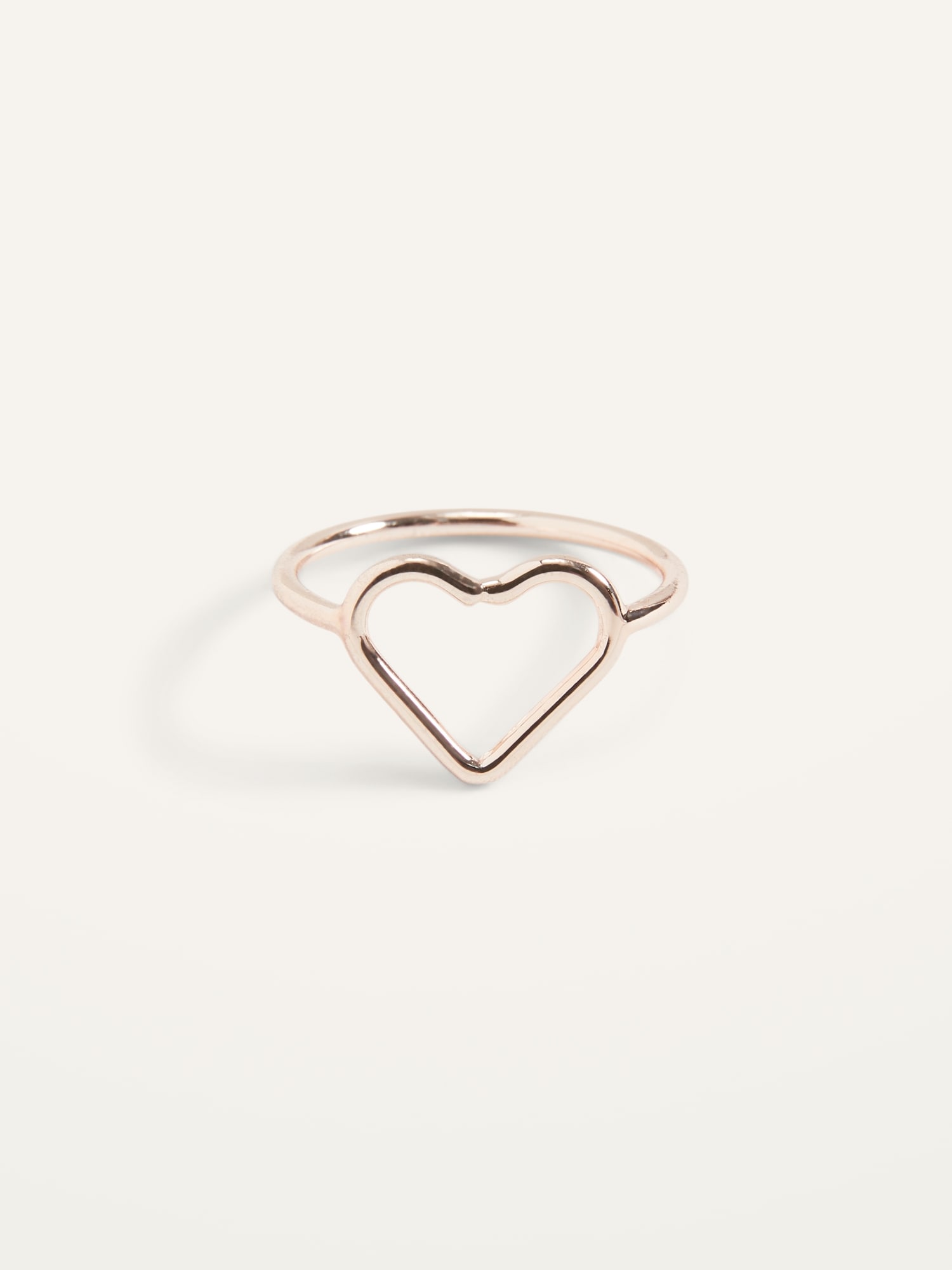 Rose-Gold Toned Heart Signet Ring For Women