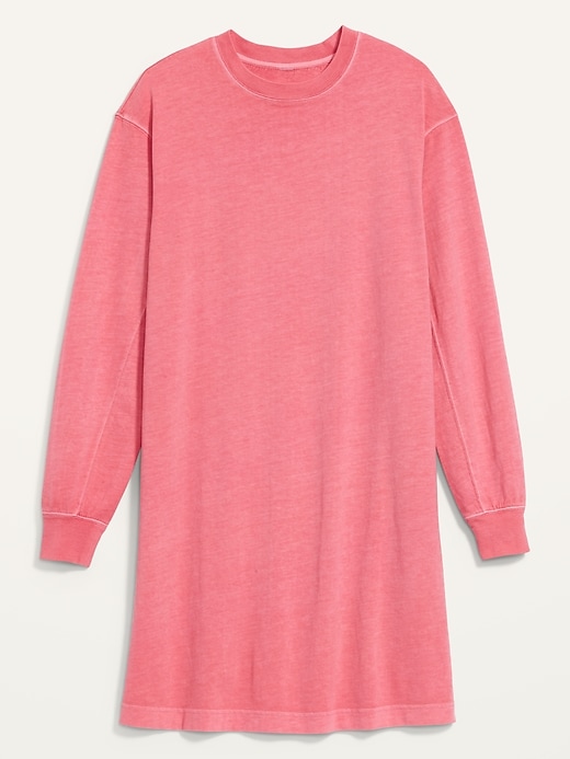 Image number 4 showing, Loose Vintage Garment-Dyed Long-Sleeve T-Shirt Shift Dress