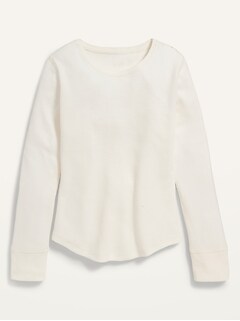 Long-Sleeve Thermal-Knit T-Shirt for Girls