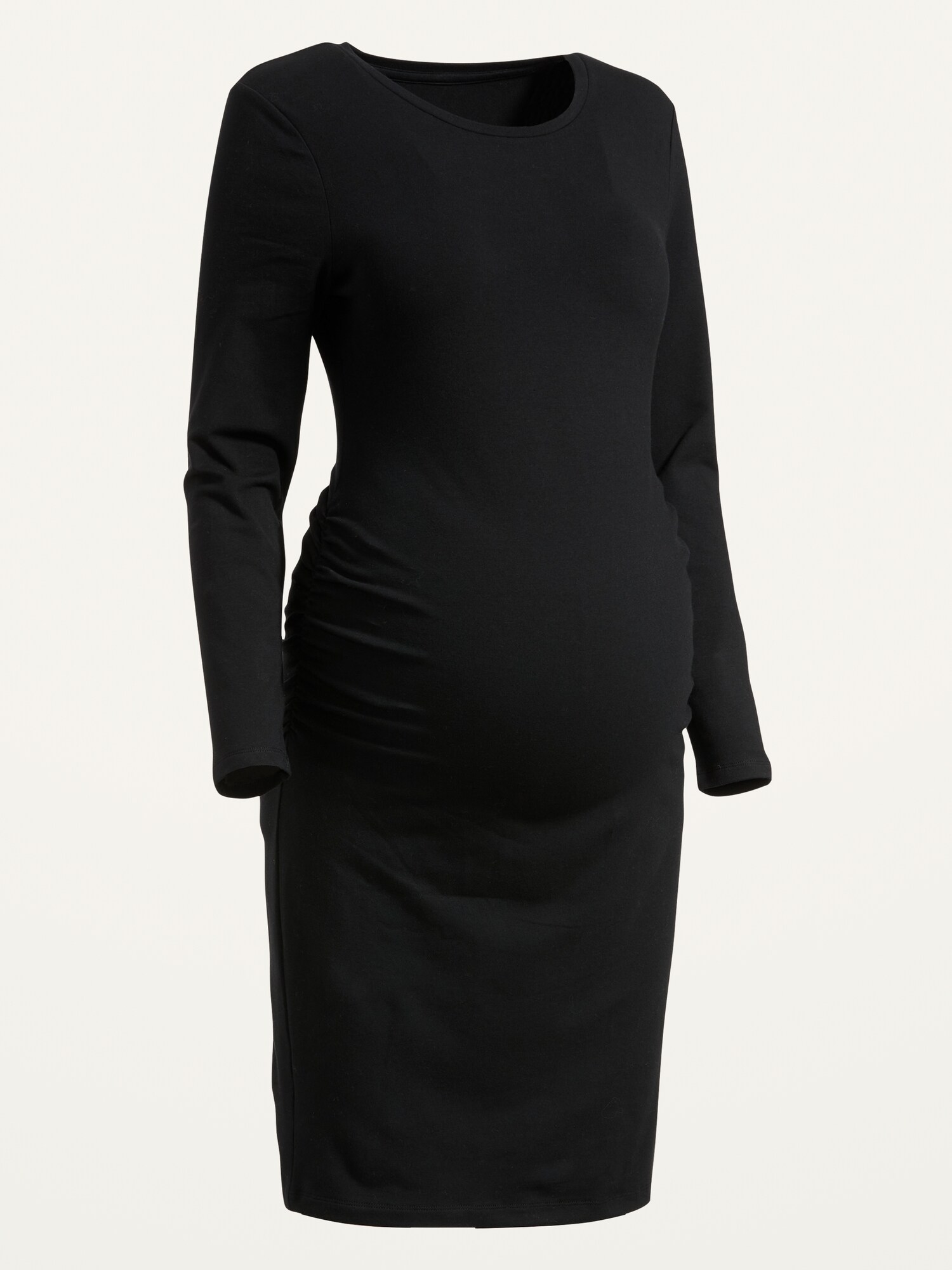 Long Sleeve Rushed Bodycon Maternity Dress - Isabel Maternity by