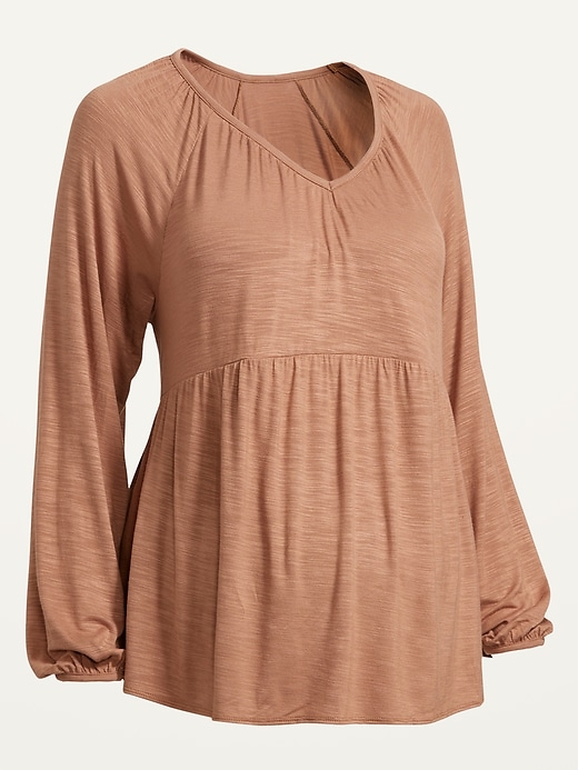 Image number 4 showing, Maternity Jersey-Knit Waist-Defined Top