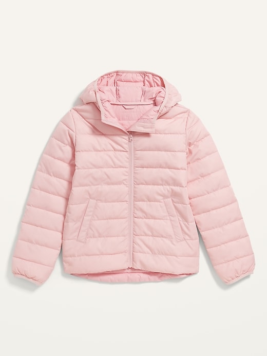 View large product image 1 of 2. Water-Resistant Narrow-Channel Hooded Puffer Jacket for Girls