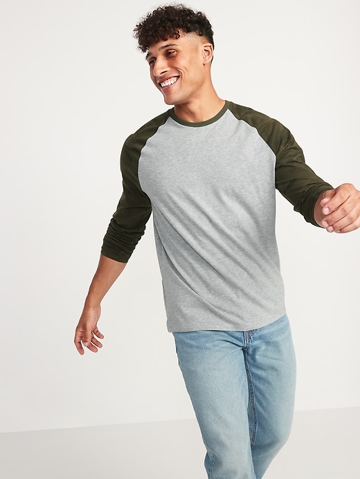 Camo Raglan Long-Sleeve Tee for Men 