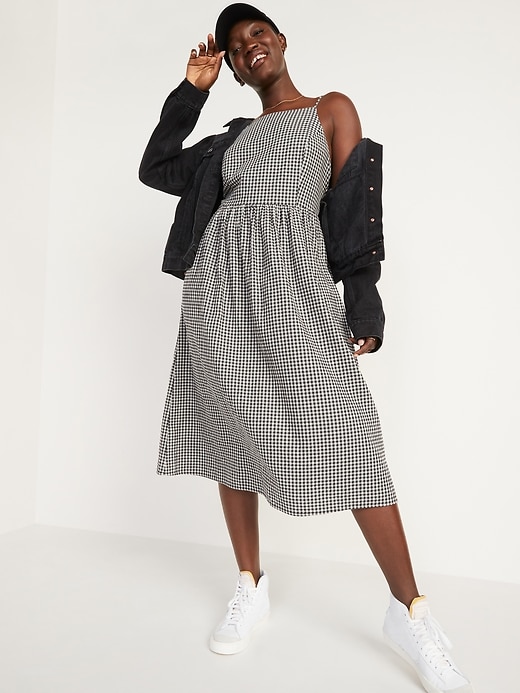 Image number 1 showing, Fit & Flare Gingham Midi Cami Dress for Women