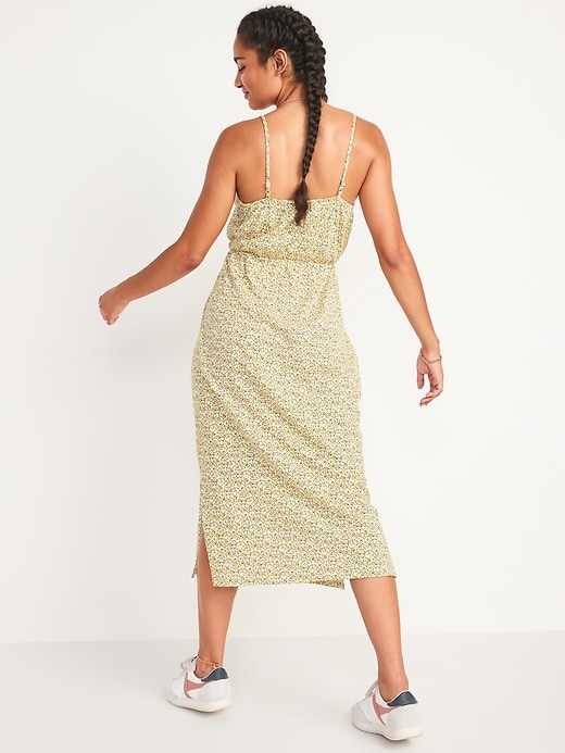 Image number 6 showing, Waist-Defined Floral Midi Cami Dress