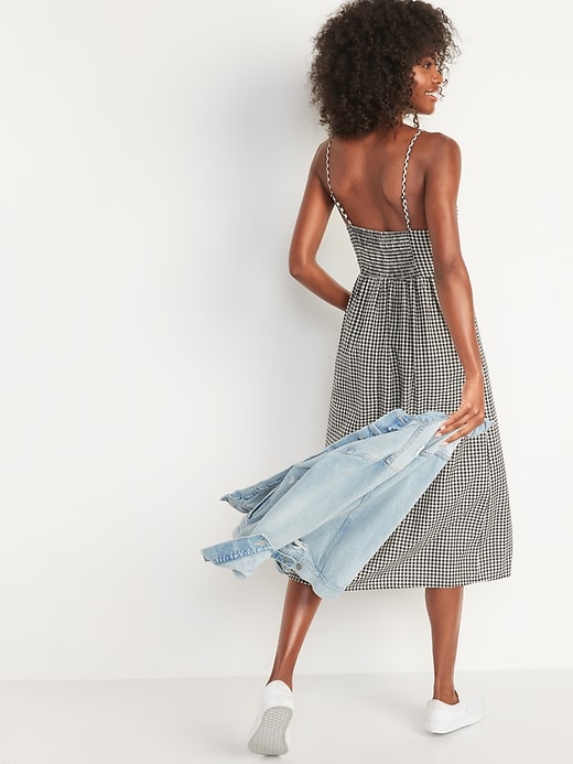 Image number 6 showing, Fit & Flare Gingham Midi Cami Dress for Women