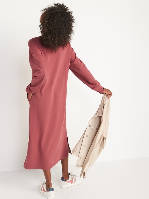 Image number 6 showing, Long-Sleeve Midi Sweatshirt Shift Dress for Women