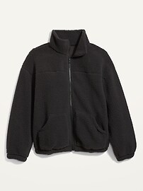 Maternity Cozy Sherpa Zip-Front Sweatshirt