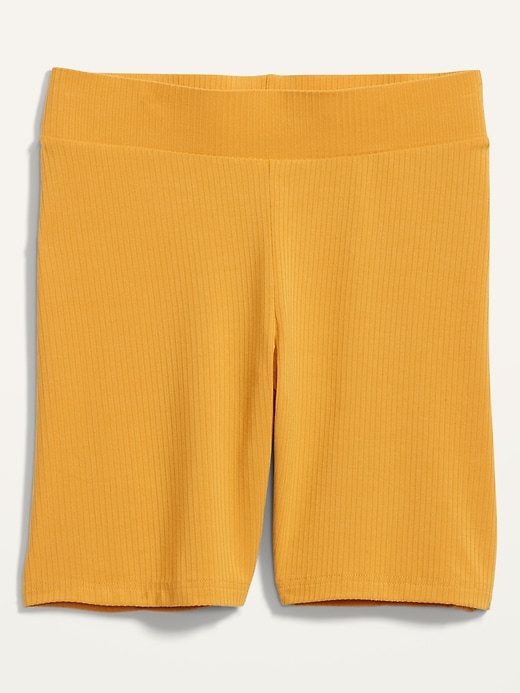 Image number 4 showing, High-Waisted Sunday Sleep Rib-Knit Biker Shorts -- 7-inch inseam