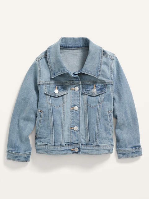 Veste en denim extensible au fini moyen pour Toute-petite fille - Bleu