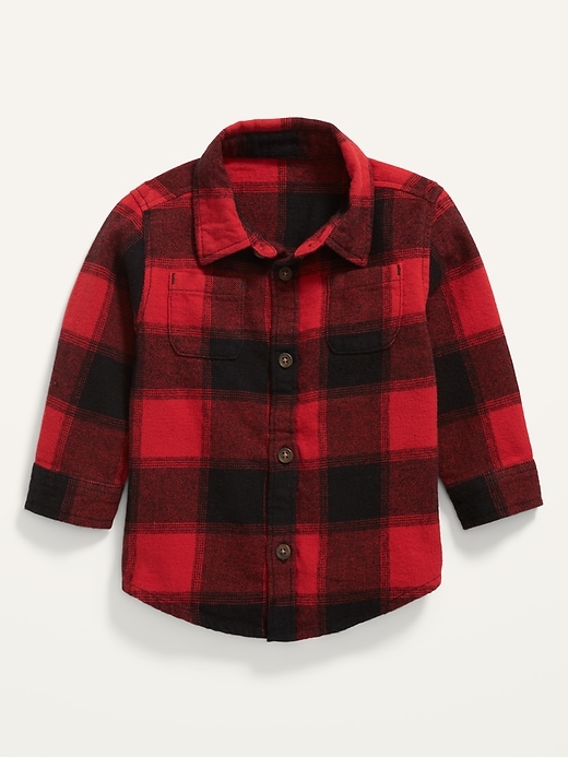View large product image 1 of 2. Unisex Plaid Flannel Long-Sleeve Shirt for Baby