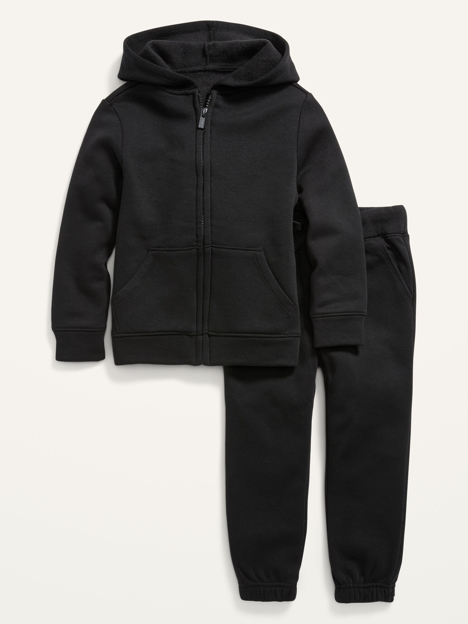 Unisex 2-Piece Fleece Zip Hoodie & Jogger Sweatpants Set for Toddler