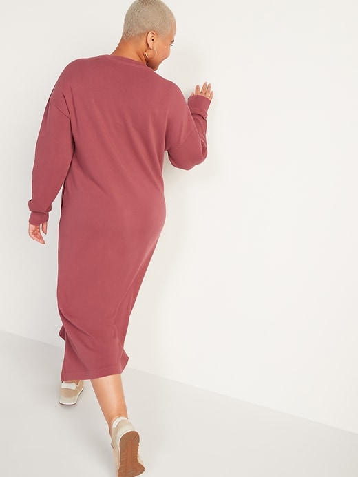 Image number 2 showing, Long-Sleeve Midi Sweatshirt Shift Dress for Women