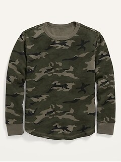 Long-Sleeve Camo-Print Thermal T-Shirt For Boys