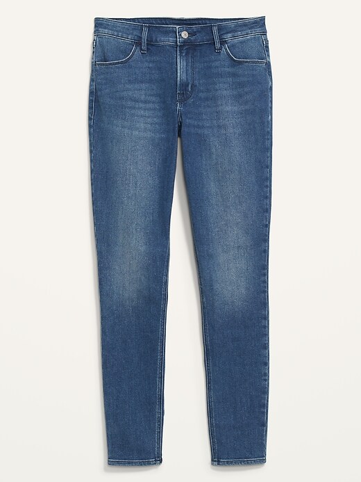 Image number 4 showing, Mid-Rise Medium-Wash Super Skinny Jeans for Women