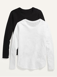 EveryWear Crew-Neck Slub-Knit Long-Sleeve T-Shirt 2-Pack for Women