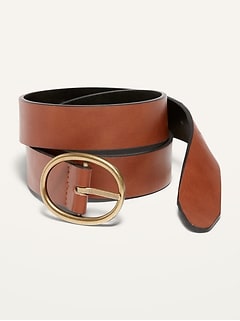 Reversible Faux-Leather Belt For Women (1.25-Inch)