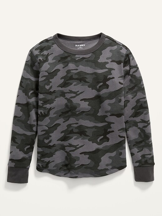 View large product image 1 of 1. Long-Sleeve Camo-Print Thermal T-Shirt For Boys