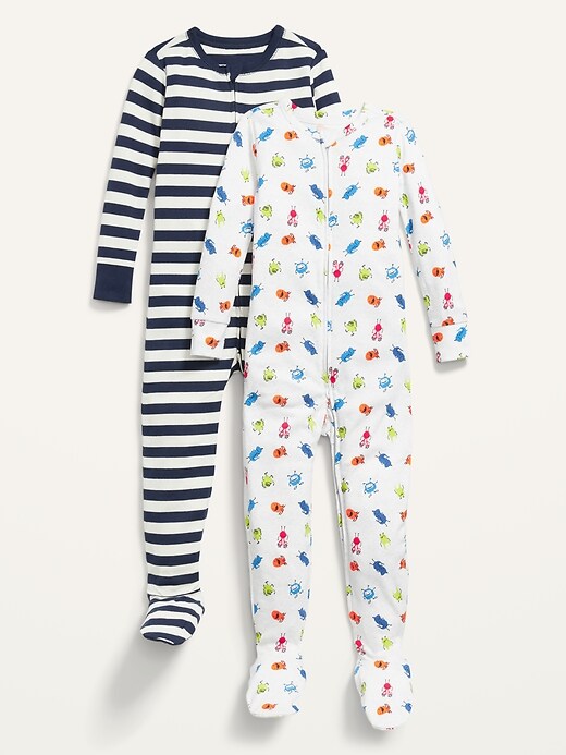 Unisex 2-Pack Footie Pajama One-Piece for Toddler & Baby